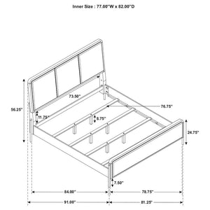 Arini Bed With Upholstered Headboard Black And Grey