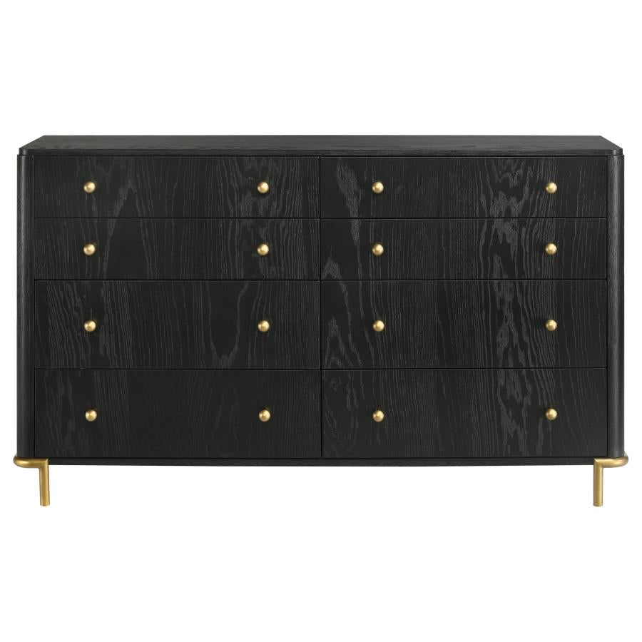 Arini 8-Drawer Bedroom Dresser Black