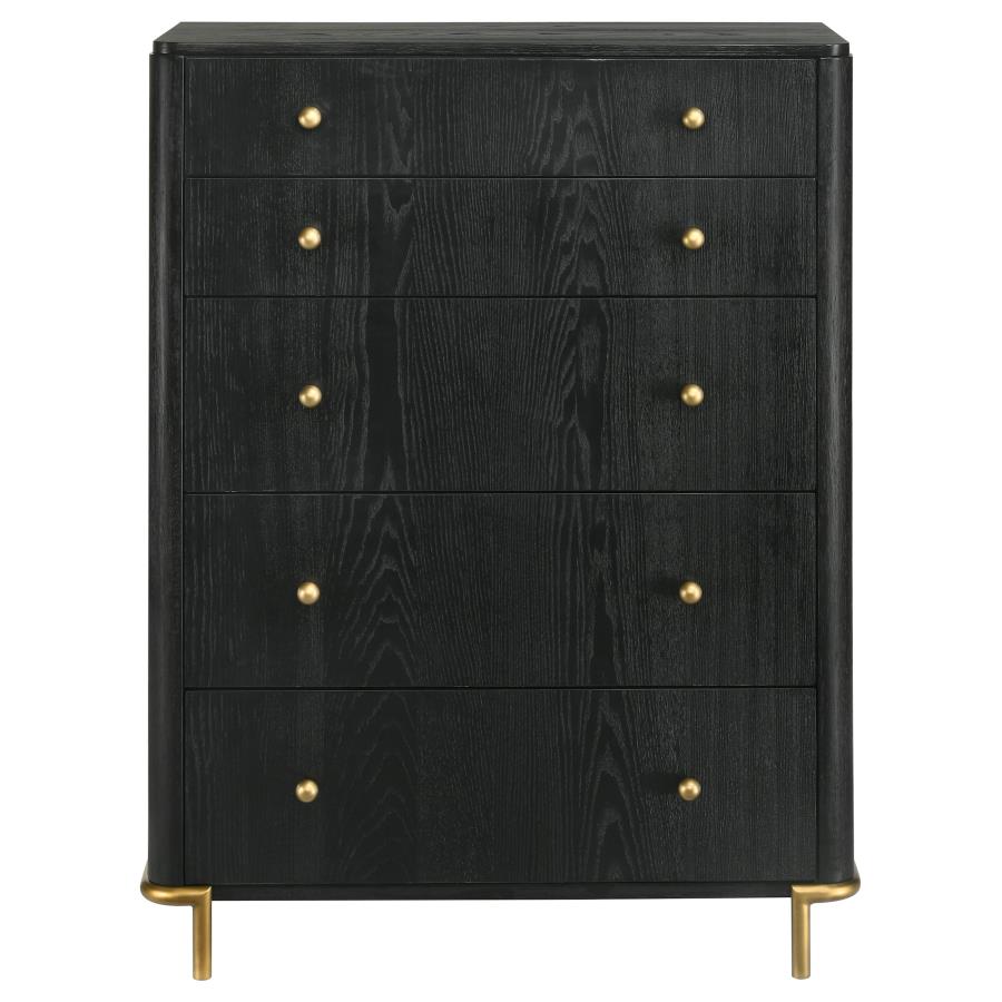 Arini 5-Drawer Bedroom Chest Black