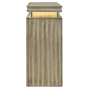 Giselle 8-Drawer Bedroom Dresser With LED Rustic Beige