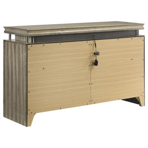 Giselle 8-Drawer Bedroom Dresser With LED Rustic Beige