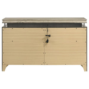 Giselle 8-Drawer Bedroom Dresser With LED Rustic Beige