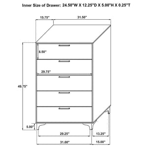 CoasterEveryday Kendall 5-Drawer Chest White