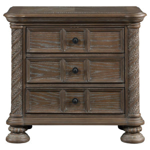 Emmett 3-Drawer Nightstand Walnut