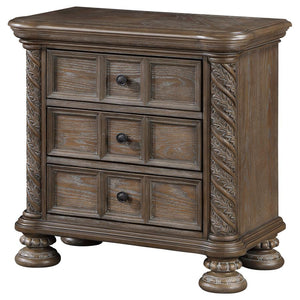 Emmett 3-Drawer Nightstand Walnut