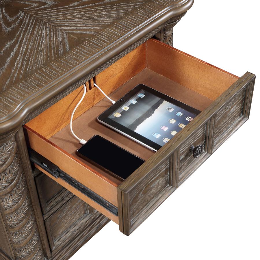 Emmett 3-Drawer Nightstand Walnut