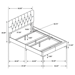 CoasterEveryday Kendall Tufted Panel Bed Black And Gold