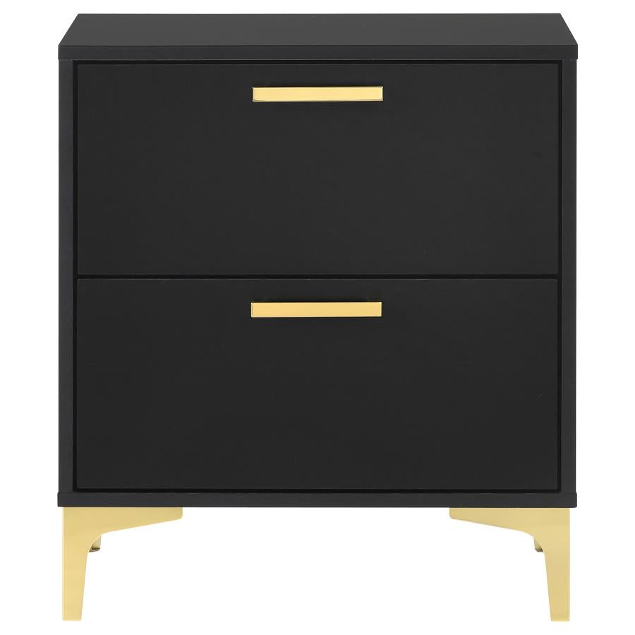 CoasterEveryday Kendall 2-Drawer Nightstand Black And Gold