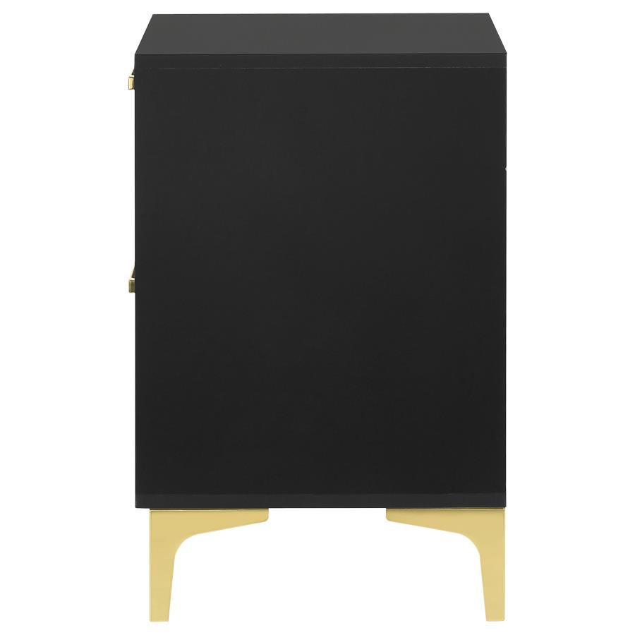 CoasterEveryday Kendall 2-Drawer Nightstand Black And Gold