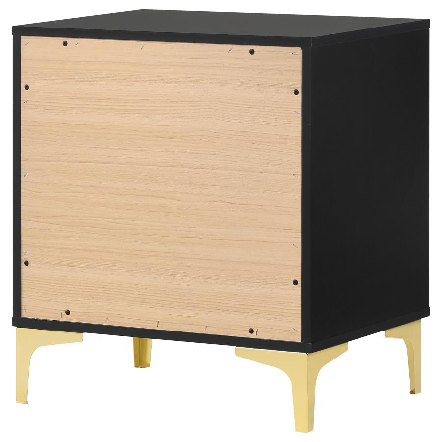 CoasterEveryday Kendall 2-Drawer Nightstand Black And Gold