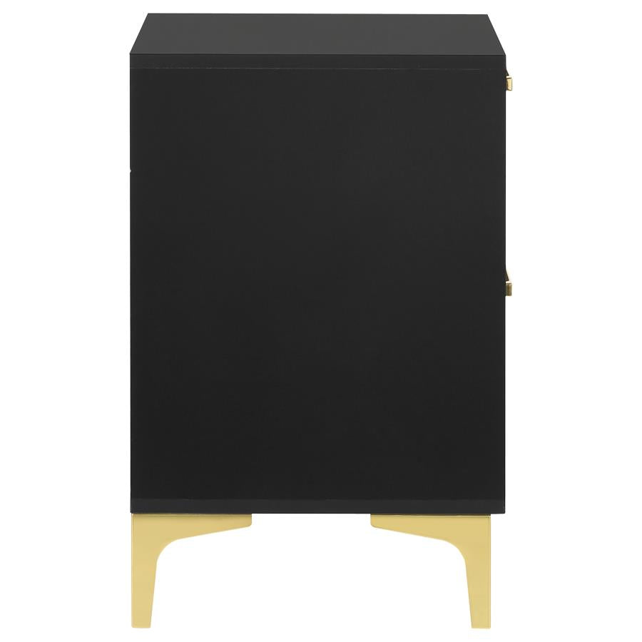 CoasterEveryday Kendall 2-Drawer Nightstand Black And Gold