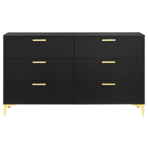 CoasterEveryday Kendall 6-Drawer Dresser Black And Gold