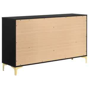 CoasterEveryday Kendall 6-Drawer Dresser Black And Gold