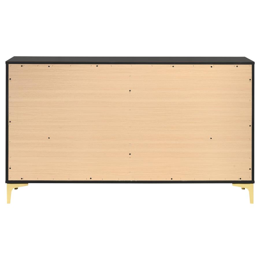 CoasterEveryday Kendall 6-Drawer Dresser Black And Gold