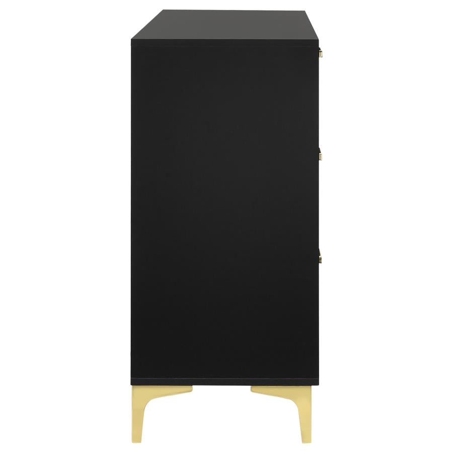 CoasterEveryday Kendall 6-Drawer Dresser Black And Gold