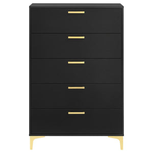 CoasterEveryday Kendall 5-Drawer Chest Black And Gold