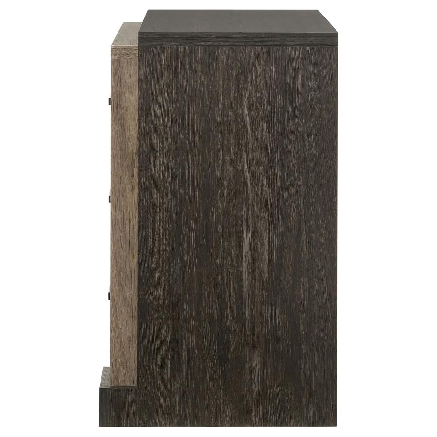 CoasterEveryday Baker 3-Drawer Nightstand Brown And Light Taupe