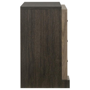 CoasterEveryday Baker 3-Drawer Nightstand Brown And Light Taupe