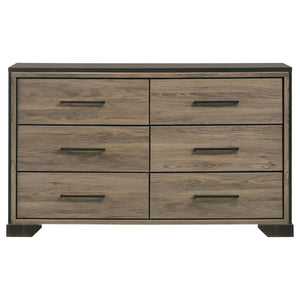 CoasterEveryday Baker 6-Drawer Dresser Brown And Light Taupe