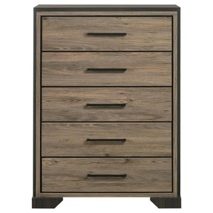 CoasterEveryday Baker 5-Drawer Chest Brown And Light Taupe