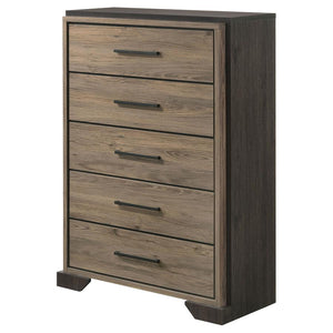 CoasterEveryday Baker 5-Drawer Chest Brown And Light Taupe