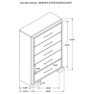 CoasterEveryday Baker 5-Drawer Chest Brown And Light Taupe