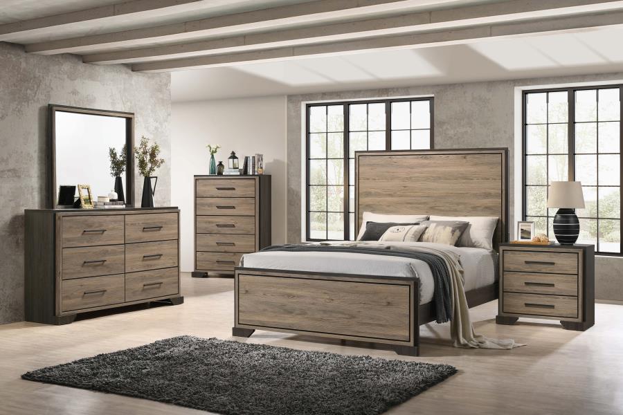 CoasterEveryday Baker 5-Drawer Chest Brown And Light Taupe