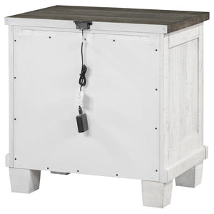 Lilith 2-Drawer Nightstand Distressed Grey And White