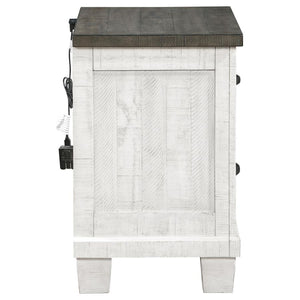 Lilith 2-Drawer Nightstand Distressed Grey And White