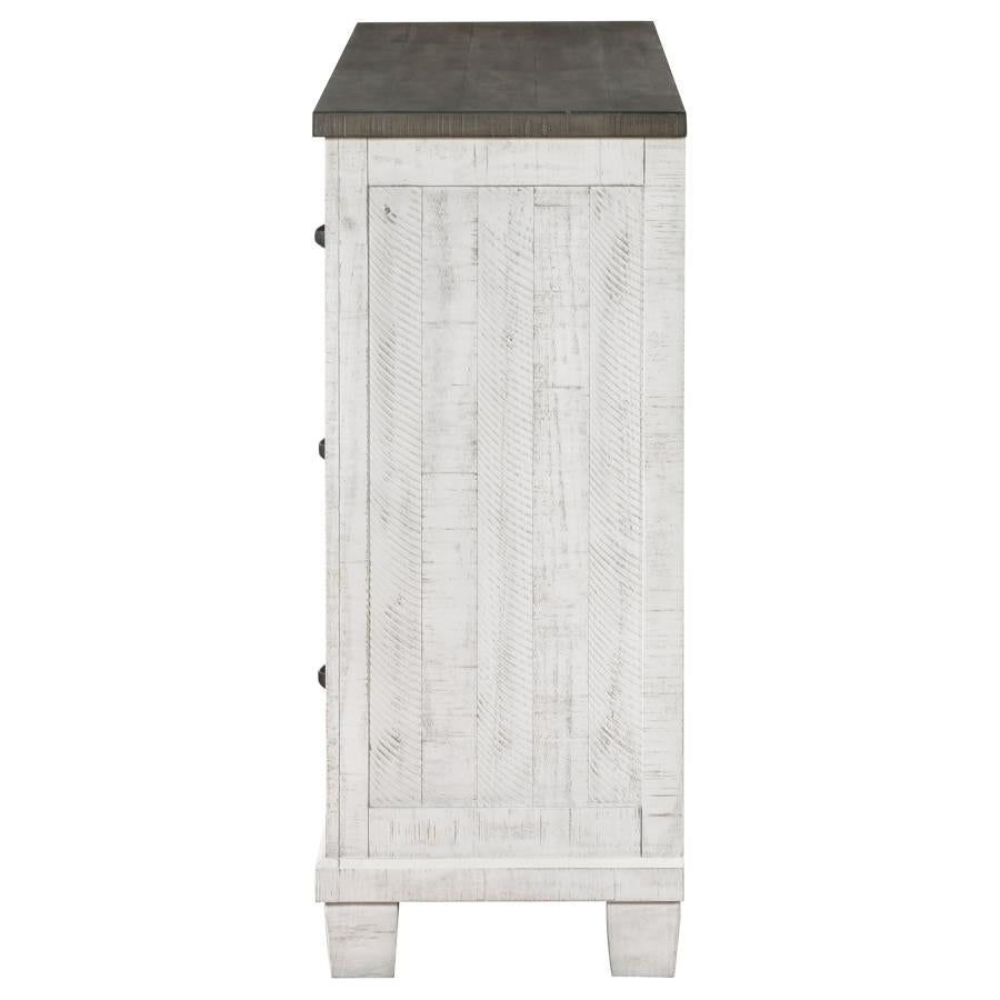 Lilith 7-Drawer Dresser Distressed Grey And White