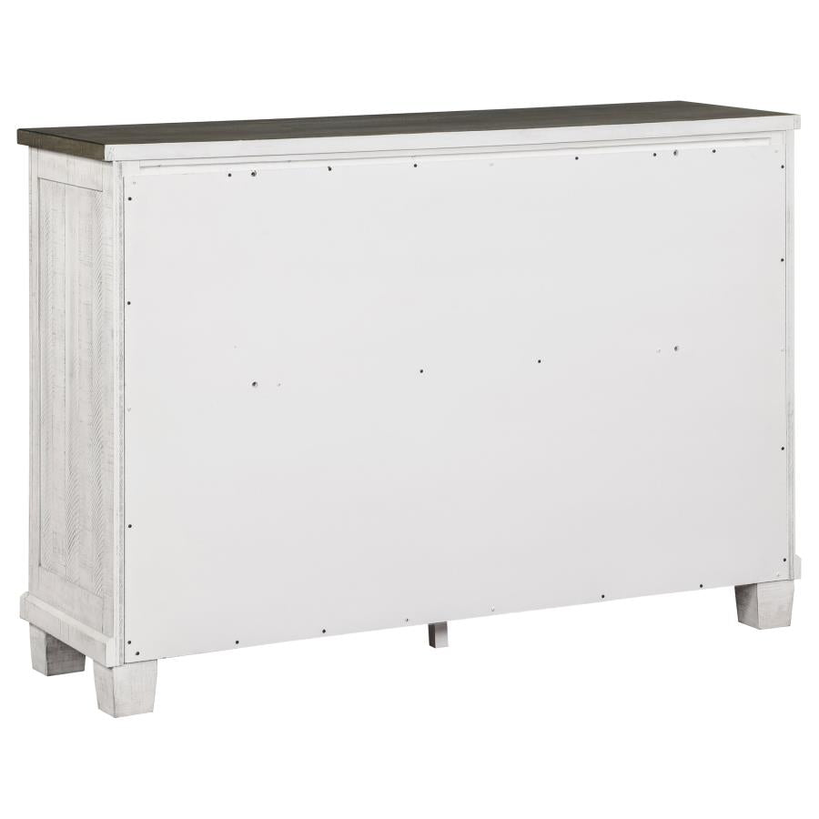 Lilith 7-Drawer Dresser Distressed Grey And White