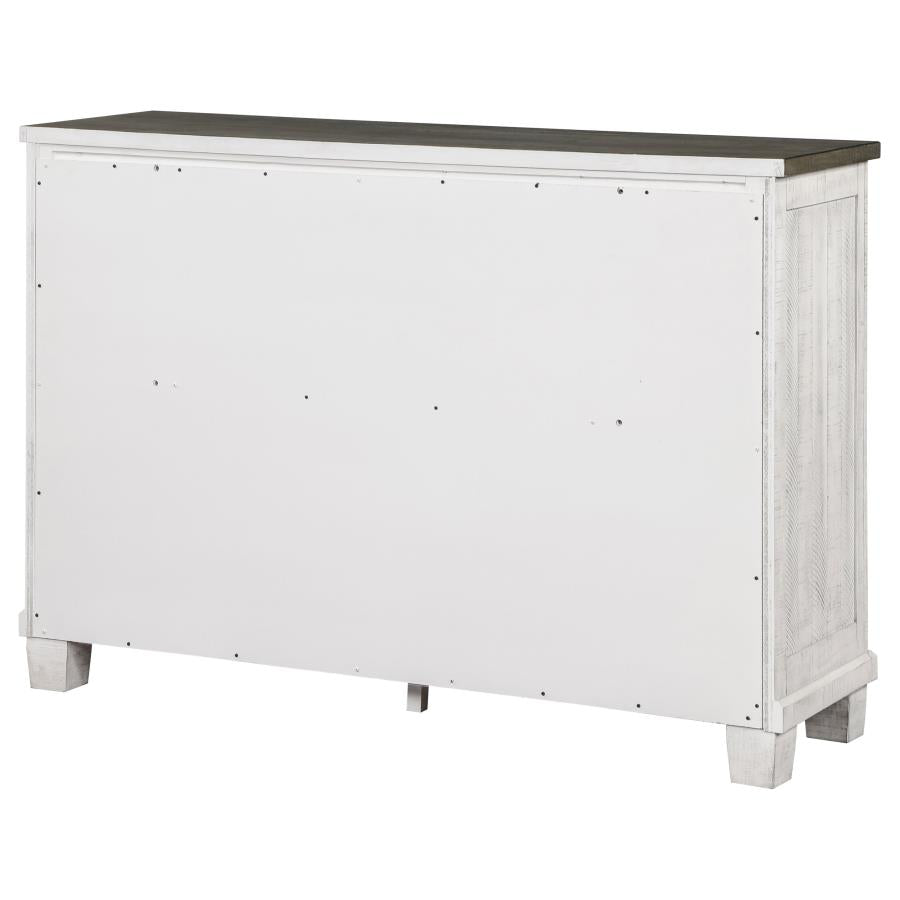 Lilith 7-Drawer Dresser Distressed Grey And White