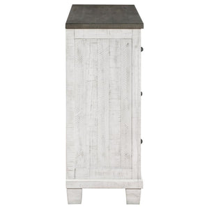 Lilith 7-Drawer Dresser Distressed Grey And White