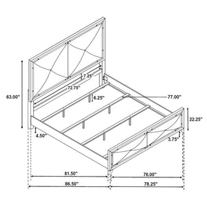 Larue Upholstered Tufted Panel Bed Silver