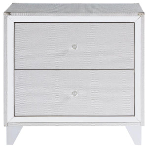 Larue 2-Drawer Nightstand With USB Port Silver