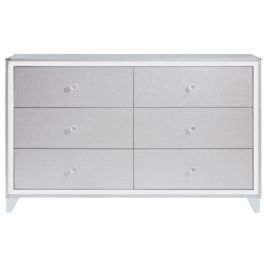 Larue 6-Drawer Dresser Silver