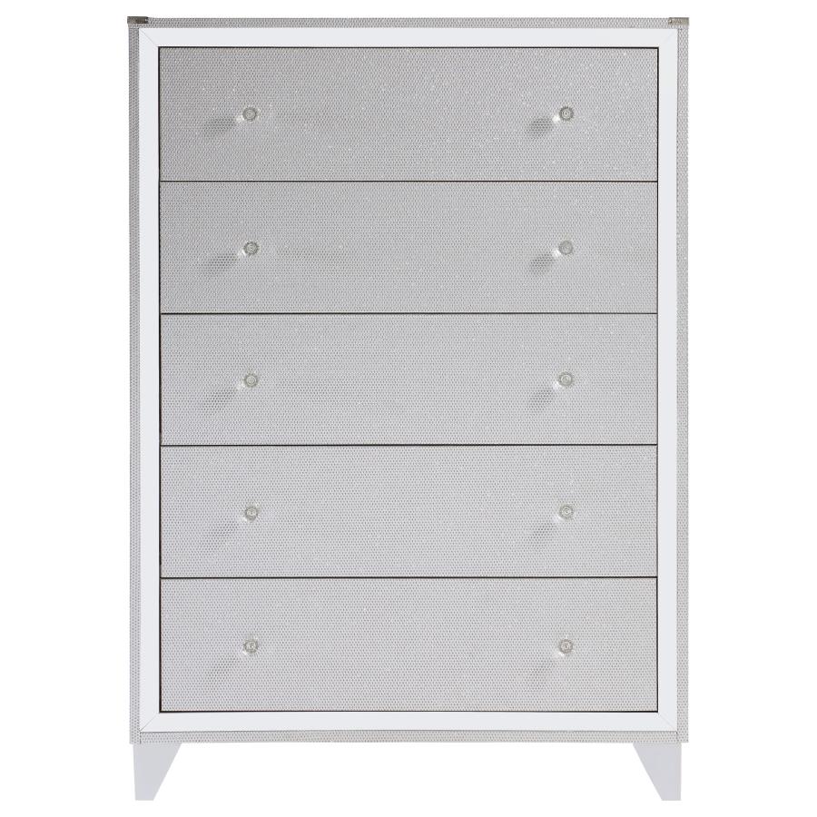 Larue 5-Drawer Chest Silver