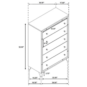 Larue 5-Drawer Chest Silver