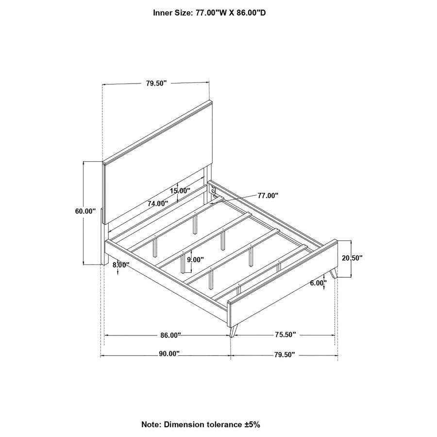 Nathan High Headboard Panel Bed Grey