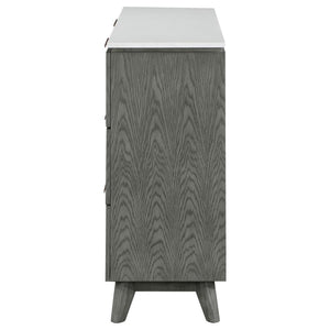 Nathan 6-Drawer Dresser White Marble And Grey