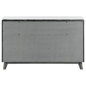 Nathan 6-Drawer Dresser White Marble And Grey