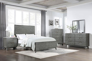 Nathan 6-Drawer Dresser White Marble And Grey