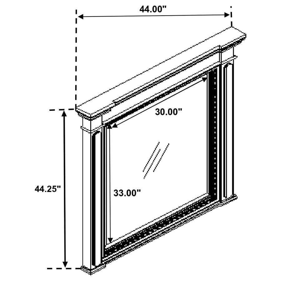 Evelyn Rectangular Dresser Mirror Antique White
