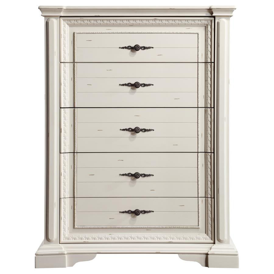 Evelyn 5-Drawer Chest Antique White