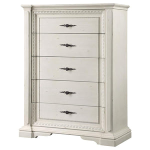 Evelyn 5-Drawer Chest Antique White