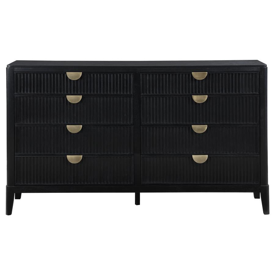 Brookmead 8-Drawer Bedroom Dresser Black