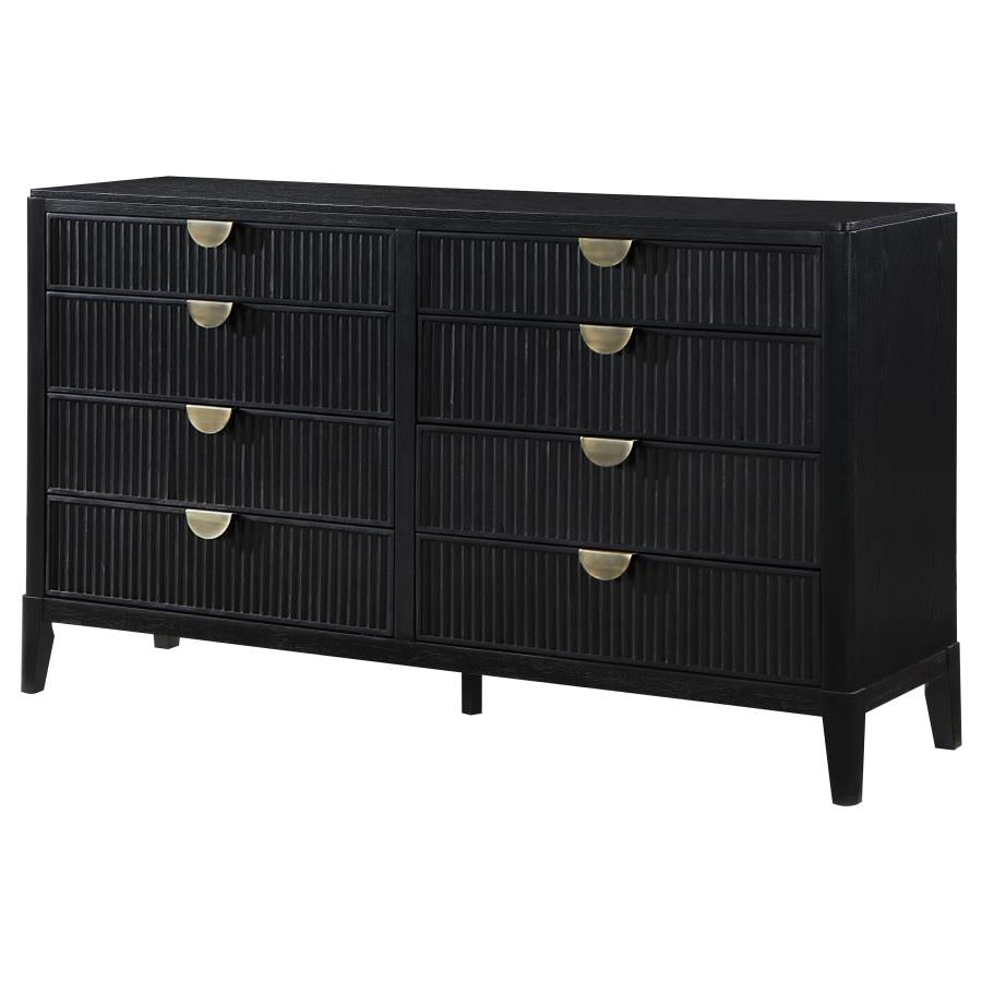 Brookmead 8-Drawer Bedroom Dresser Black