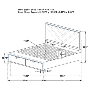 Veronica Platform Storage Bed With Upholstered LED Headboard Light Silver