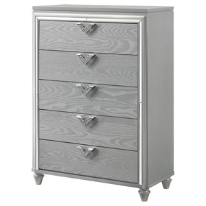 Veronica 5-Drawer Bedroom Chest Light Silver