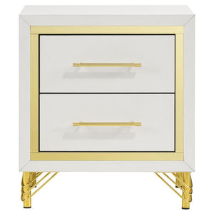 Lucia 2-Drawer Nightstand Bedside Table White